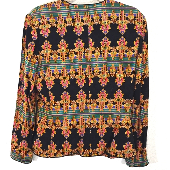 Safe Silk by Adrianna Papell 100% Silk Asian Inspired Blouse/Jacket, size 10 - Picture 6 of 7